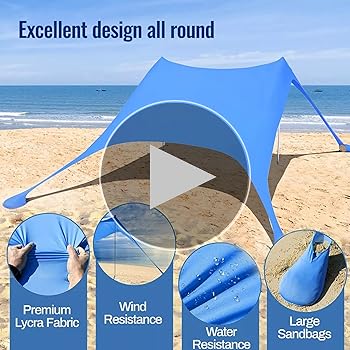 Amazon.com: Oasis Cove Beach Tent Sun Shelter, 7 x 7 FT